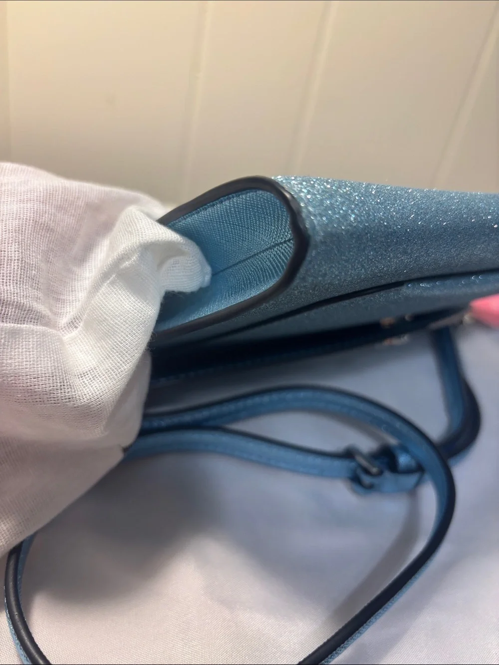 NWT Kate Spade Tinsel Flap Crossbody in Frosty Sky Blue – Incl Factory Packing!